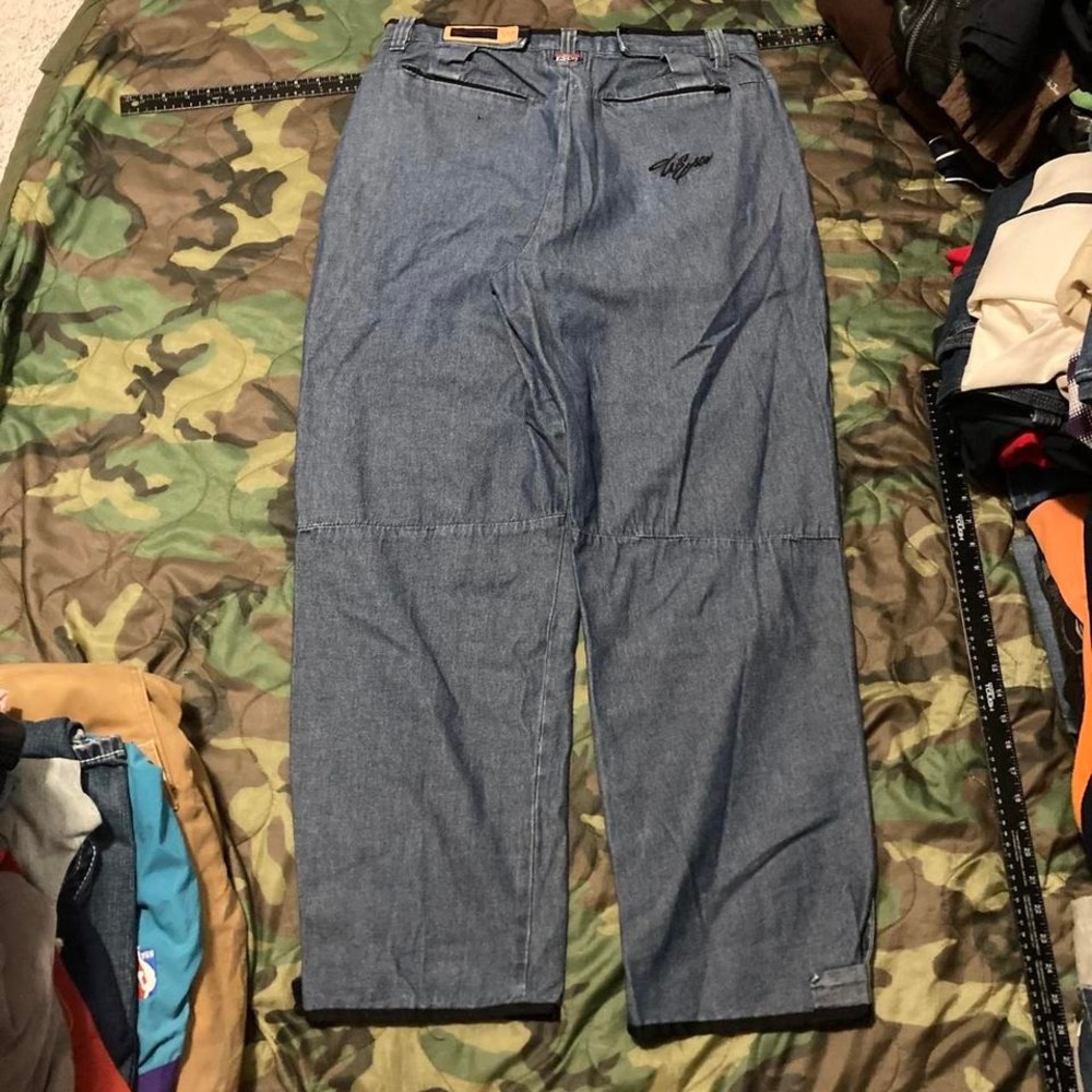 Willie Esco baggy Velcro jeans vtg y2k shiny shuttle hip hop men's 34/31